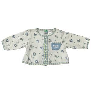 Vintage McBaby Boys Zoo Friends Waffle Knit Sweater 6-9 Months Snap Lion Monkey